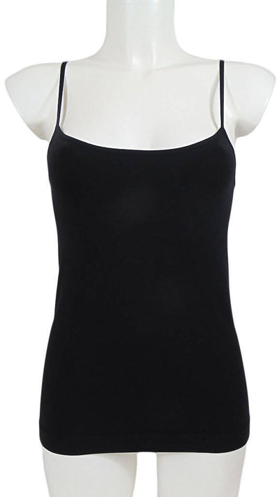 2 Pezzi Canotta In Microfibra Tyzi Con Spalline Strette Canottiera Elasticizzata Nera Donna