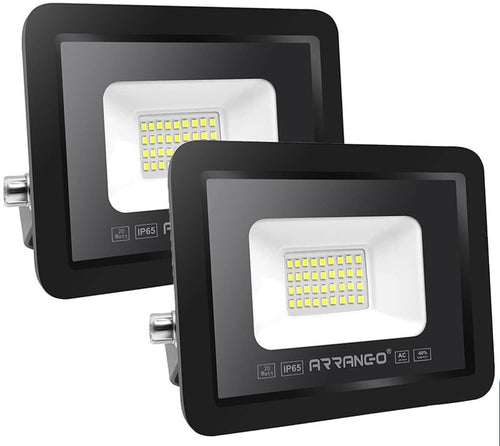 2 Pezzi Faretti LED per Esterno ALTA LUMINOSITÀ 20W 2000lm 220V Impermeabile IP65 per Giardino Cortile Garage Piazza Bianco Freddo 6500K