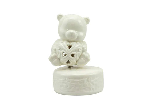 2 Pezzi Matrimonio Harmony Carillon orsetto traforato bianco Porcellana
