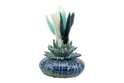 2 Pezzi Matrimonio Harmony Profumatore anemone ovale blue in Porcellana