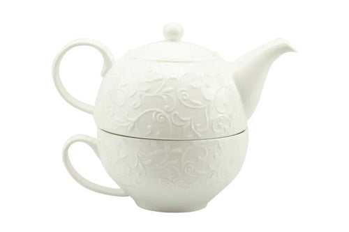 2 Pezzi Matrimonio Harmony Tea for one decalco floreale Porcellana