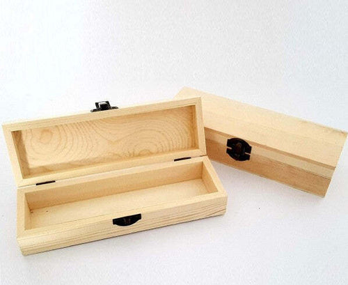 2-Pezzi-Scatole-Legno-Portapenne-Portagioie--7608-Rettangolare-Cofanetto