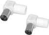 2-Pezzi-Spina-Connettore-Coassiale-Angolo-Retto-90-Gradi-Forma-L-Maschio-+-Femmina-Per-Antenna-TV-Zorei