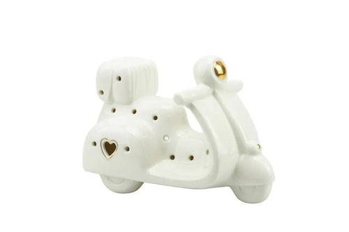 2 Pezzi Vespa Harmony con cuore oro con led Porcellana