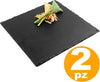 2-Piatti-Piatto-In-Pietra-Ardesia-Quadrato-15x15cm-Portata-Per-Cibi-Caldi-Freddi