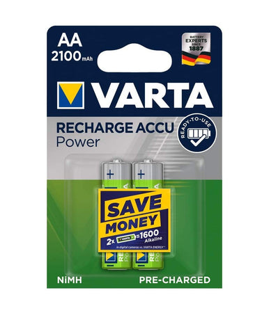 2 Pile Varta Stilo Batterie Aa Alkaline Ricaricabili 2100mah Nimh Hr6 1.2v Accu