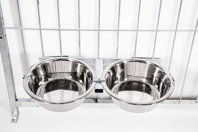 2 Porta Ciotole Doppie Universali per Box Regolabile Acciaio Diametro 24 Cm Prodotti per animali domestici/Cani/Cucce gabbiette e recinzioni/Recinti da esterno Ogomondo - Martina Franca, Commerciovirtuoso.it