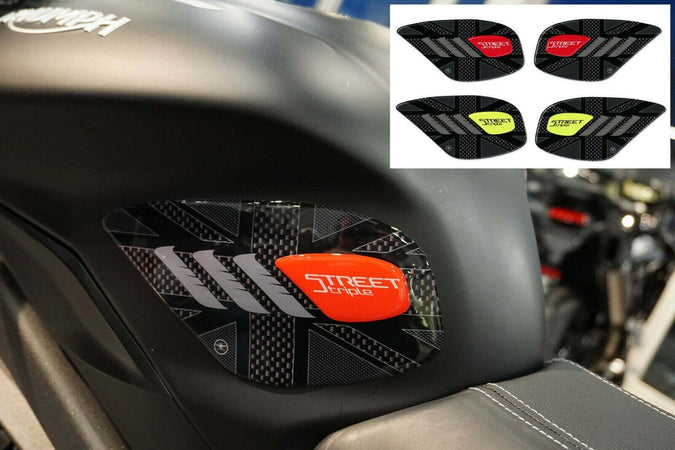 2-protezioni-3D-lati-serbatoio-moto-compatibili-Triumph-Street-Triple-2013-2021