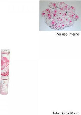 2-Pz-Cannone-Spara-Coriandoli-Nascita-Bimba-Party-è-Nata-Rosa-30-Cm-Uso-Interno