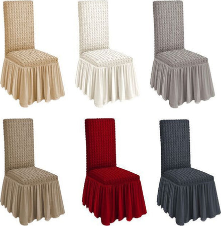 2 Pz Coprisedia Con Volant Schienale Sedia Tessuto Bubble Vari Colori Lavabile Casa e cucina/Tessili per la casa/Fodere/Fodere coprisedia per sala da pranzo Trade Shop italia - Napoli, Commerciovirtuoso.it