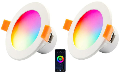 2 pz Faretto da incasso a LED RGB+CW+WW 9W 16 milioni di Colori Alexa Google Asstistant