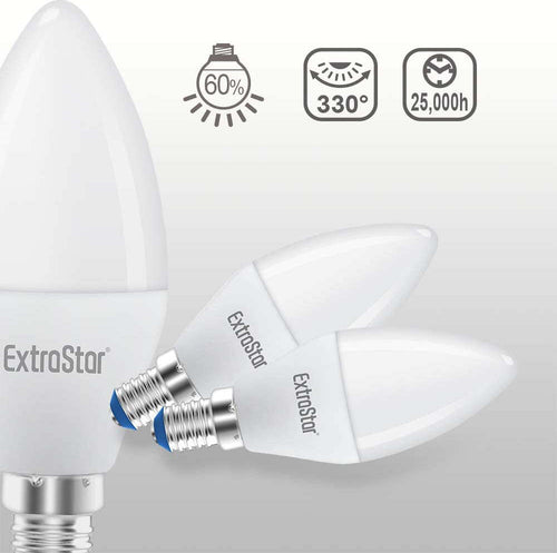 2-PZ-Lampada-A-Led-E14-C37-8W-Bianco-Neutro-4200K-720-Lumen-Extrastar