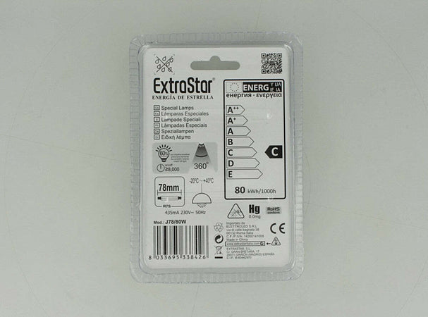 2-PZ-Lampade-Alogena-Dimmerabile-R7S-78mm-80W-1375-Lumen-Bianco-Caldo-2800K-Extrastar