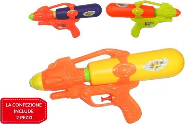 2-Pz-Pistola-Ad-Acqua-Giocattoli-Per-Bambini-Gioco-Mare-Piscina-Giardino-28-Cm