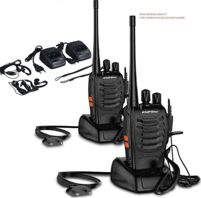 2 Ricetrasmittenti Baofeng 888S Radio Uhf 400-470 Mhz Walkie Talkie 16 Canali 5W Elettronica/Radiocomunicazione/Ricetrasmettitori Zencoccostore - Formia, Commerciovirtuoso.it