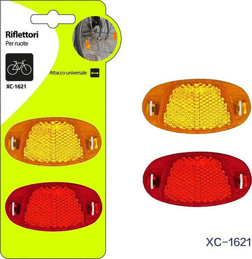 2 Riflettori Catarifrangenti Ovale Per Ruote Anteriore Posteriore Bici Xc-1621 Sport e Tempo Libero > Ciclismo > Ricambi per Bici > Sport Trade Shop italia - Napoli, Commerciovirtuoso.it