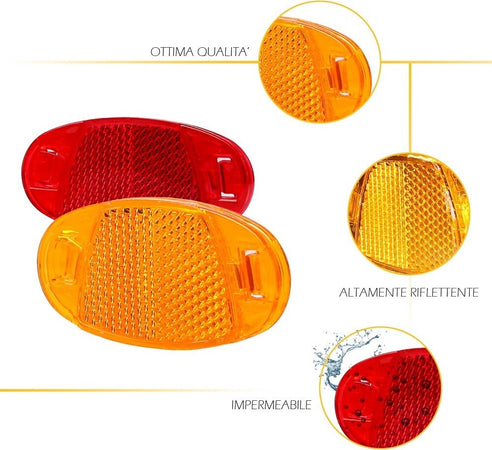 2 Riflettori Catarifrangenti Ovale Per Ruote Anteriore Posteriore Bici Xc-1621 Sport e Tempo Libero > Ciclismo > Ricambi per Bici > Sport Trade Shop italia - Napoli, Commerciovirtuoso.it