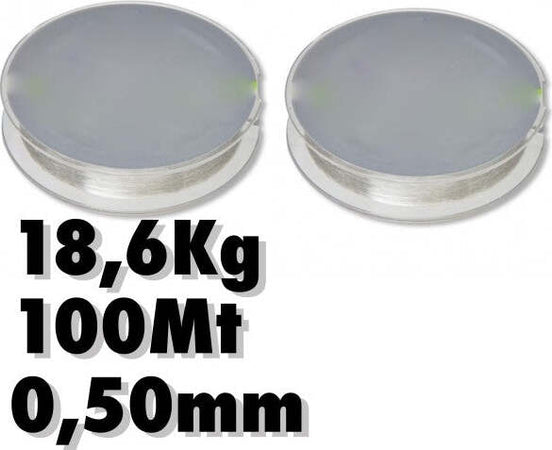 2-Rotoli-Lenza-0.50mm-18.6kg-100-Metri-Ciascuno-Carbonio-Pesca-Super-Resistenza