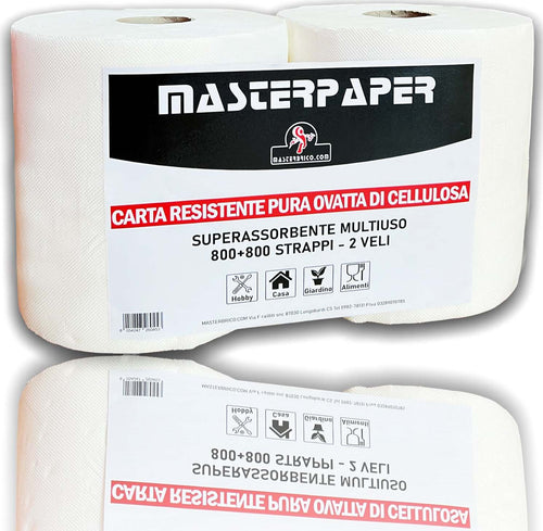 2-Rotoloni-Carta-Asciugatutto-Industriale-2-pezzi-Bobina-Carta-Asciugatutto-800+800-strappi-Carta-Assorbente-Cucina
