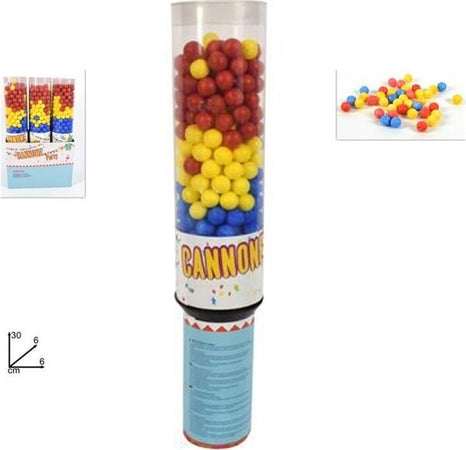 2-Spara-Coriandoli-Palline-Colorate-Cannone-30cm-Festa-Party-Compleanno-Bambini