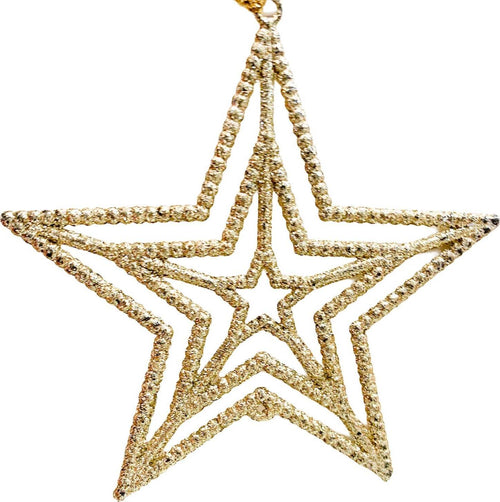 2 stelle Oro glitterato h 10 cm pendaglio per albero di Natale decorazione Casa e cucina/Decorazioni per interni/Addobbi e decorazioni per ricorrenze/Decorazioni natalizie/Addobbi e decorazioni/Palle e palline MagiediNatale.it - Altamura, Commerciovirtuoso.it
