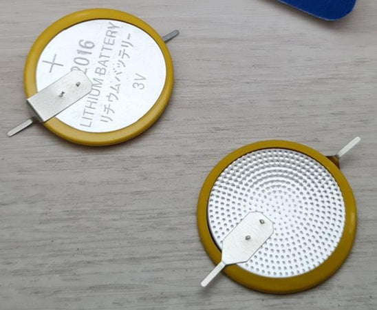 2 x Batteria Litio Cr2016 pila tampone bios saldare linguette scheda centralina