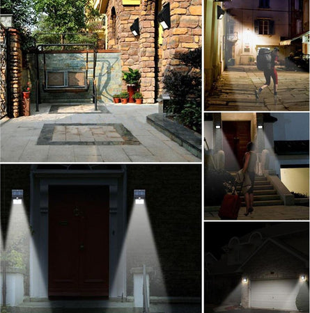 2 X Faro Solare Da Esterno Faretto Fotovoltaico + Sensore Lampada Led Illuminazione/Illuminazione per esterni/Lampade da parete Trade Shop italia - Napoli, Commerciovirtuoso.it