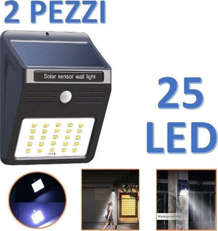 2-X-Faro-Solare-Da-Esterno-Faretto-Fotovoltaico-+-Sensore-Lampada-Led
