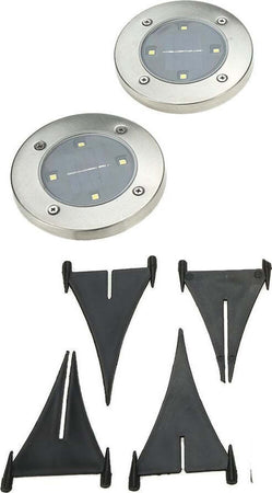2 X LAMPADA LUCE LED SOLARE DISK LIGHTS ESTERNO GIARDINO WATERPROOF SEGNA PASSO  Trade Shop italia - Napoli, Commerciovirtuoso.it