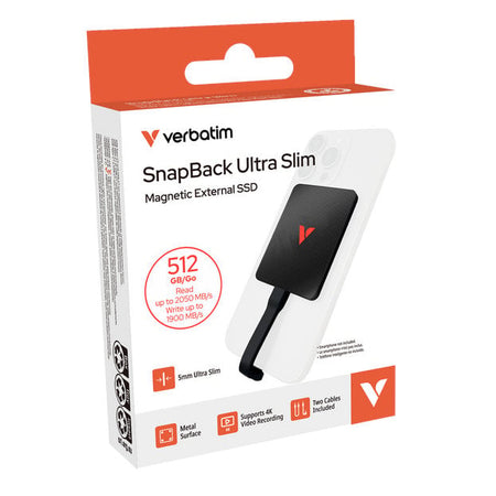 SSD Portatile SnapBack Ultra Slim USB-C 3.2 GEN 2x2 512 GB Nero