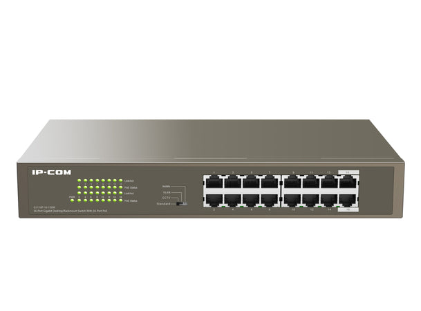 Switch 16 Porte Gigabit Desktop/Rack con 16 porte PoE+, G1116P-16-150W