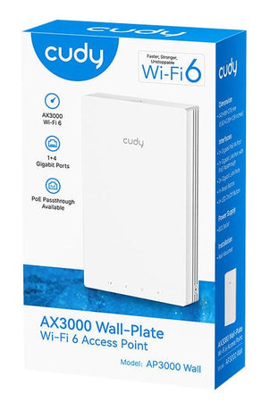 Punto di Accesso Wireless WiFi 6 Gigabit Dual Band AX3000 Poe con Supporto Mesh, a Muro, AP3000W