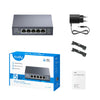 Switch con 5 Porte 2.5G Ethernet Custodia in Metallo, HS105