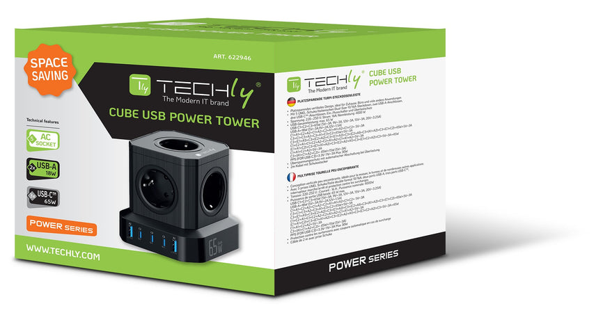 Multipresa da Tavolo USB Cube 5p 2xUSB-A 3xUSB-C