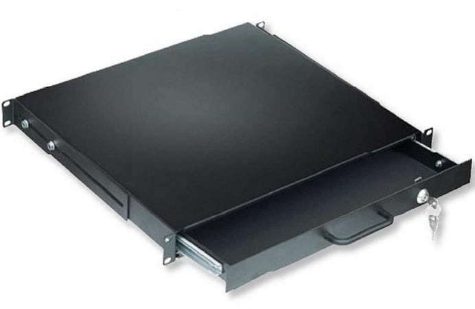 Cassetto Porta Tastiera 1U per Armadi Rack 19'' con Serratura Nero