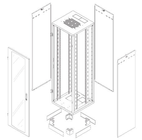 Armadio Rack NextGen 19'' 600x600 33U Grigio