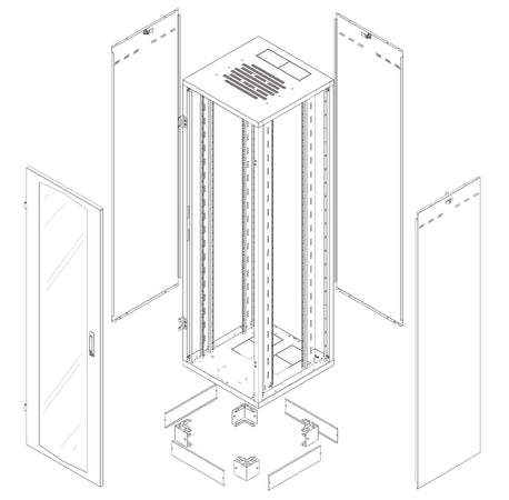 Armadio Rack NextGen 19'' 600x600 42U Nero