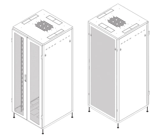 Armadio Rack NextGen 19'' 800x800 42U Doppia Porta Grigliata Nero