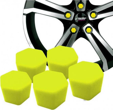 20-Copribulloni-Copri-Bulloni-Dadi-Silicone-Fluorescenti-Giallo-Cerchi-Ruota