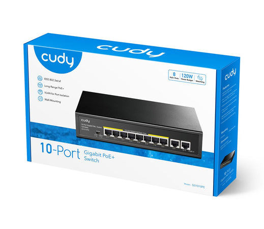 Switch Gigabit PoE+ 10 Porte, GS1010PE