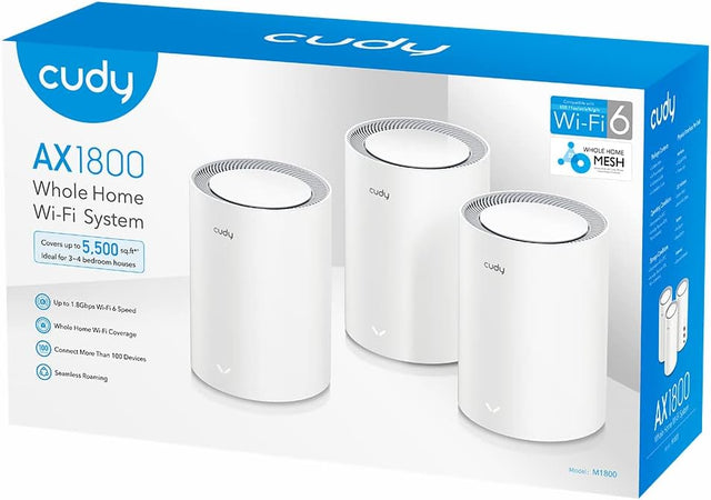 Sistema Wi-Fi 6 Mesh AX1800 Dual Band per Tutta la Casa, M1800 3pz