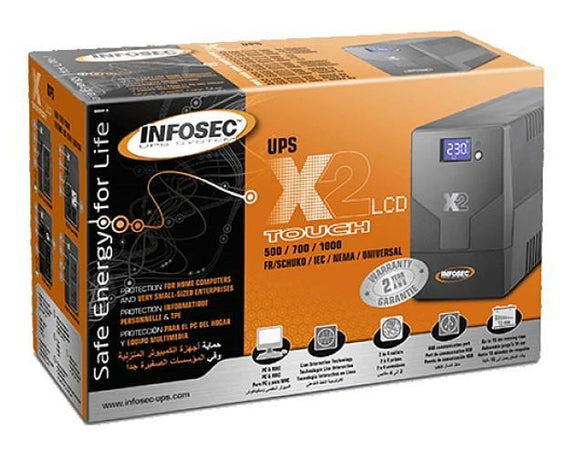 Gruppo di Continuità UPS X2 700VA LCD con 4 Prese IEC Nero