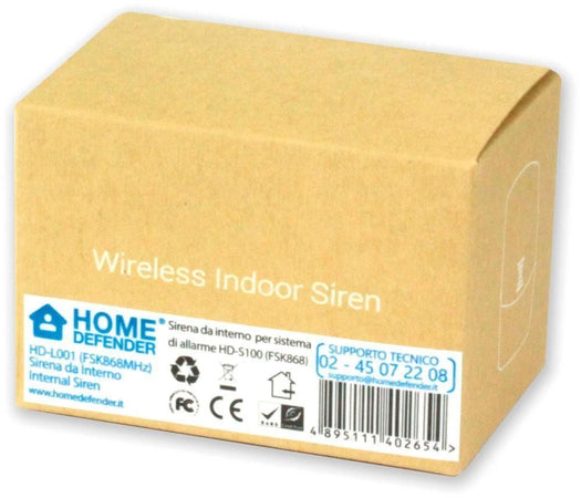 Sirena da Interni per Antifurto Wireless 868 MHz HDL001