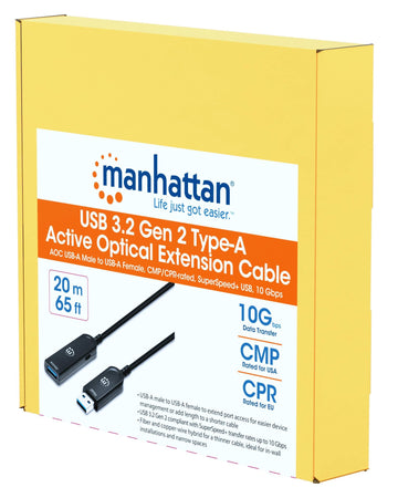 Cavo Ottico Attivo USB 3.2 Gen 2 SuperSpeed+ Active Optical Cable USB A M/F 20m