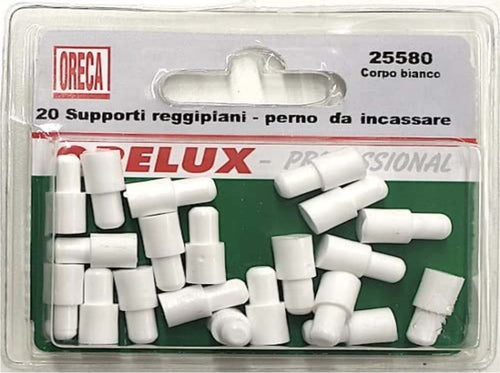 20-PEZZI---SUPPORTO-REGGIPIANO-IN-PLASTICA-BIANCA-CON-PERNO-DOPPIO-AD-INCASSARE-Ø6-8MM
