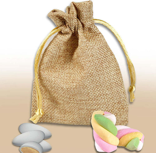 20 Sacchetti In Tessuto Juta Porta Confetti Marrone Bomboniera Festa 9x12 Cm Casa e cucina/Hobby creativi/Materiali per hobby creativi/Forniture per feste/Bomboniere Trade Shop italia - Napoli, Commerciovirtuoso.it