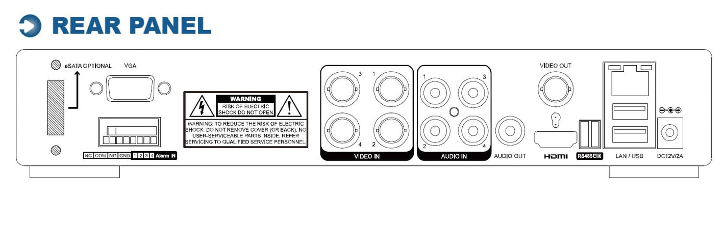 Videoregistratore 4CH H.265 XVR, DGD1005AX