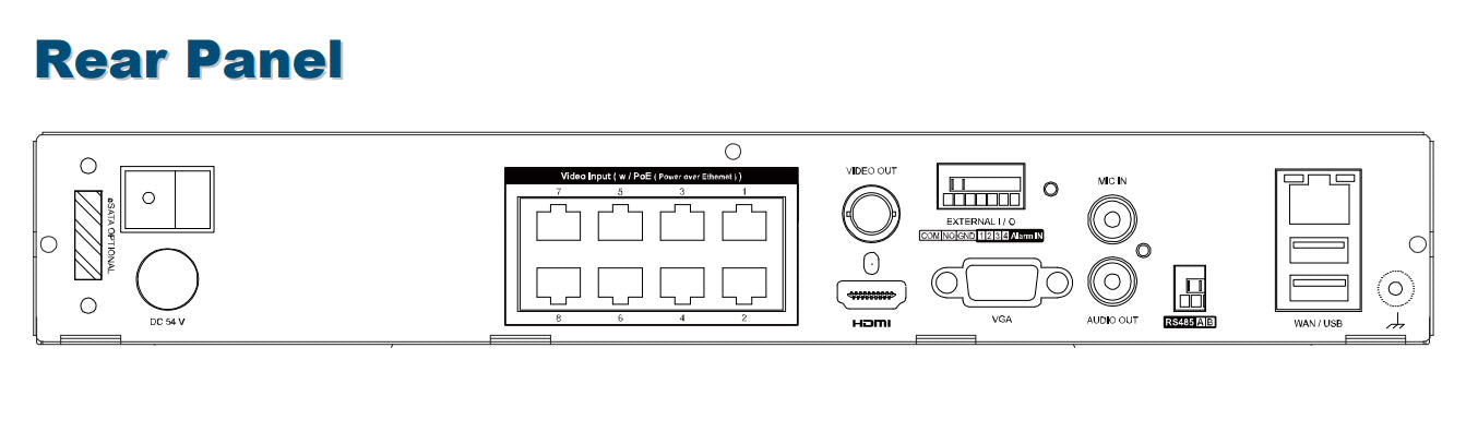 Videoregistratore NVR 9 Canali H.265 con PoE, AVH2109AX
