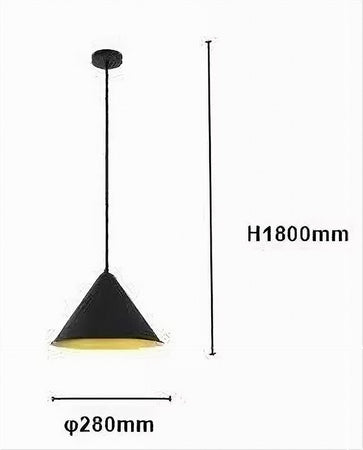 Lampadario A Sospensione E27 Ferro Paralume Moderno Contemporaneo Cono Nero Oro 33351