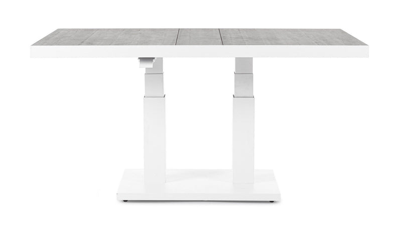 Tavolino "Truman" con struttura in alluminio, con piano in ceramica, altezza regolabile